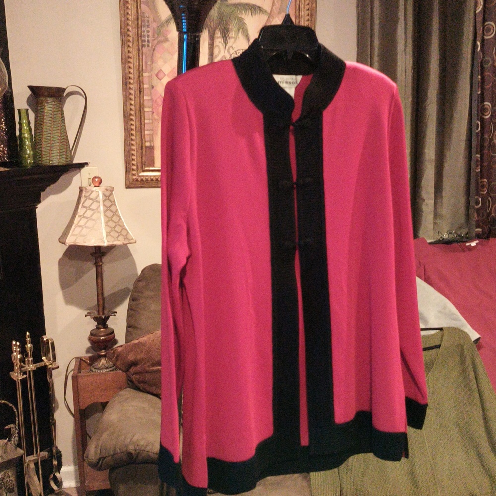 Misook Elegant Red and Black Knitwear/Jacket Large - Picture 9 of 10